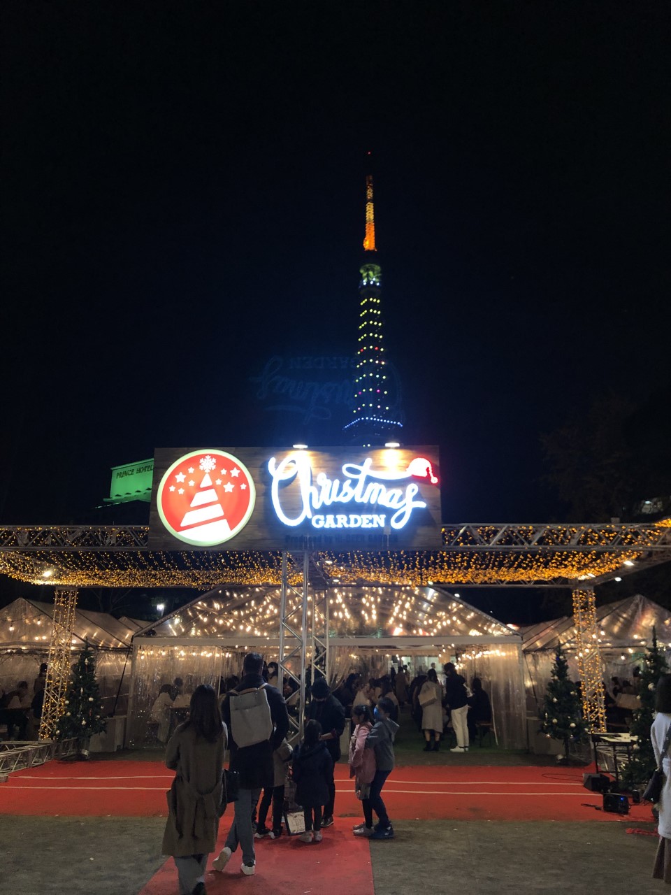 Tokyo Christmas Garden beneath Tokyo Tower SOSHI'S TOKYO BIKE TOUR